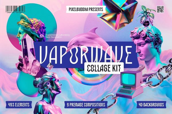 Creative Market - Vaporwave Collage Kit