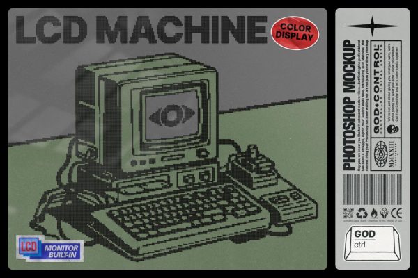 LCD Machine Photoshop Mockup