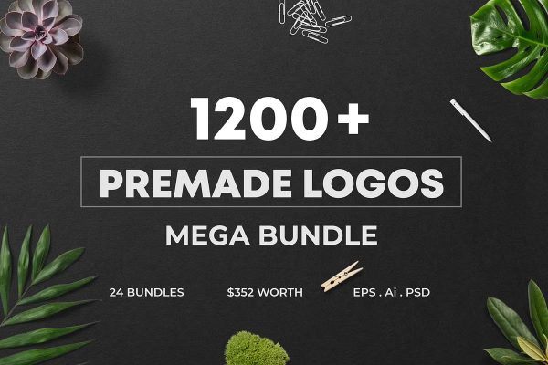 1200+ Premade Logos Mega Bundle