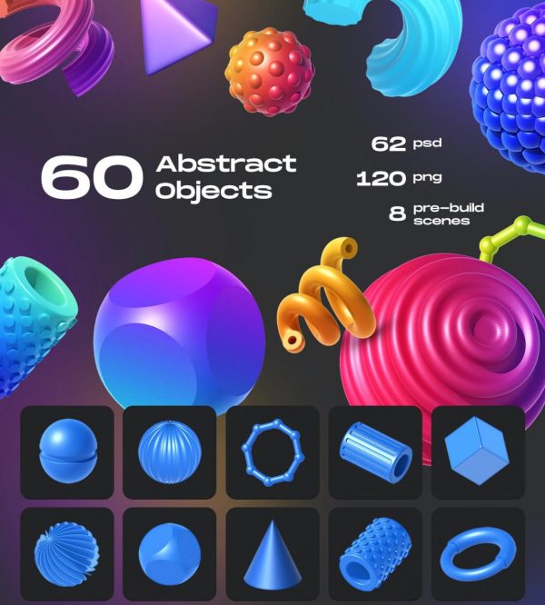 Behance - 60 Abstract Objects - 105945073 #Photoshop